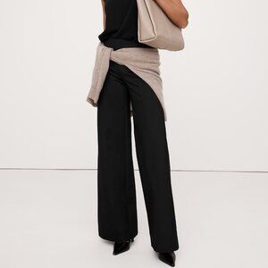 Banana Republic Black Ultra High Rise Wide Leg Everywhere Ponte Pants